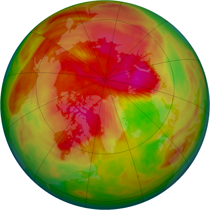 Arctic ozone map for 16 March 1984